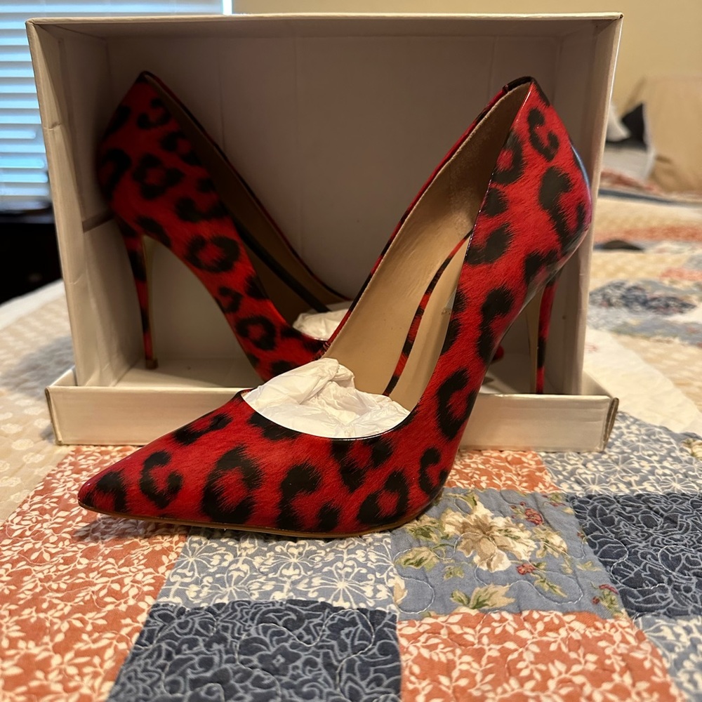COPY - Red and black cheetah print Steve Maddens